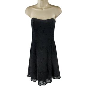 Lilly Pulitzer Textured Eyelet  Black Strapless Dress